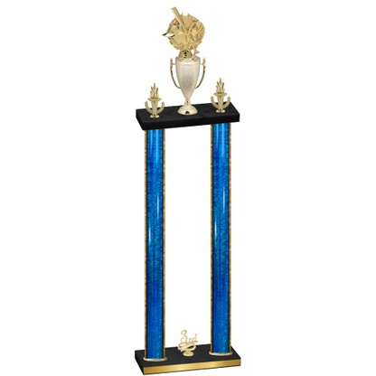 Double Blue Glacier Third Place Baseball Trophy