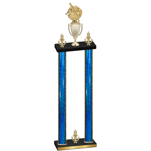 Double Blue Glacier Victory Baseball Trophy