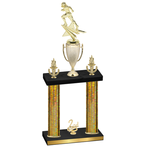 Double Gold Glacier Second Place Football Trophy