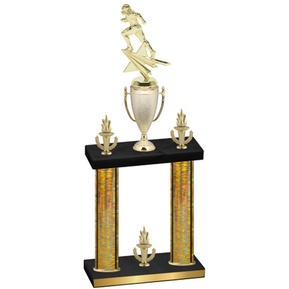 Double Gold Glacier Victory Football Trophy