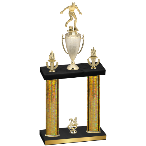 Double Gold Glacier Year Soccer Trophy