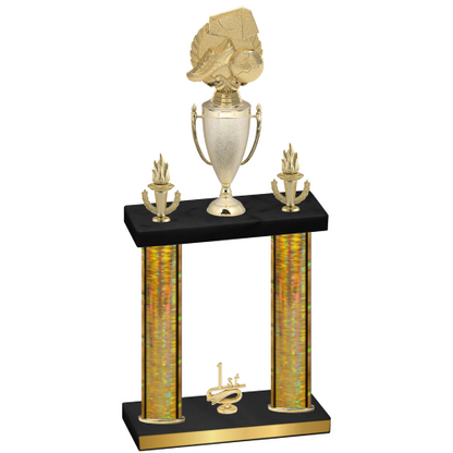 Double Gold Glacier First Place Soccer Trophy