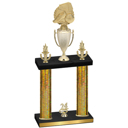 Double Gold Glacier Year Soccer Trophy