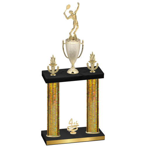 Double Gold Glacier Fourth Place Tennis Trophy