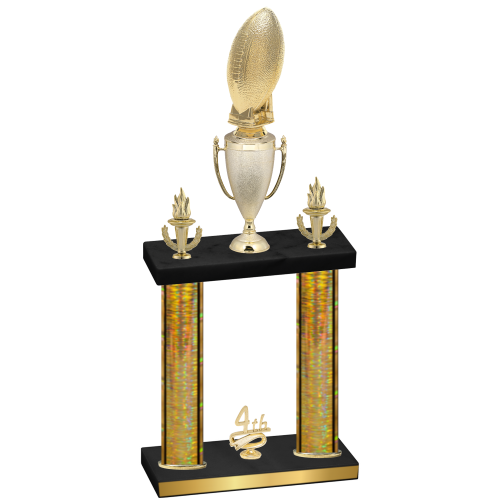 Double Gold Glacier Fourth Place Football Trophy
