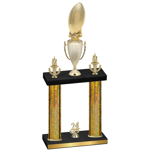 Double Gold Glacier Year Football Trophy