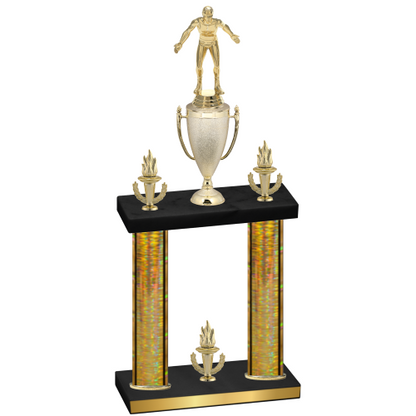 Double Gold Glacier Victory Wrestling Trophy