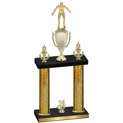 Double Gold Glacier Year Wrestling Trophy