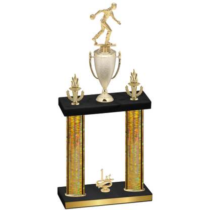 Double Gold Glacier First Place Bowling Trophy