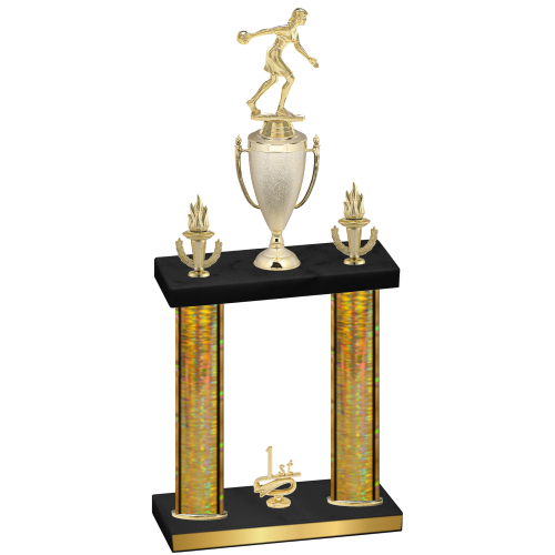 Double Gold Glacier First Place Bowling Trophy