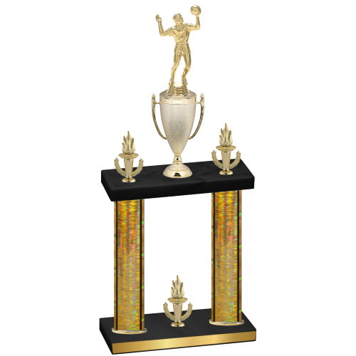 Double Gold Glacier Victory Volleyball Trophy