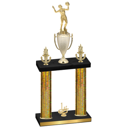 Double Gold Glacier First Place Volleyball Trophy