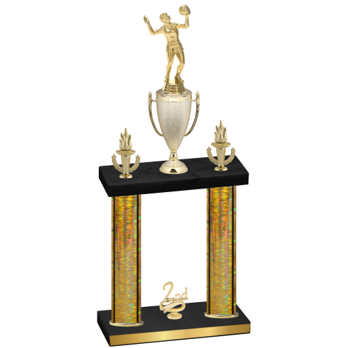 Double Gold Glacier Second Place Volleyball Trophy
