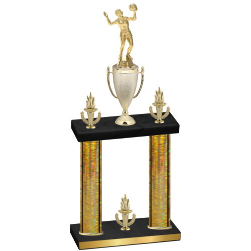 Double Gold Glacier Victory Volleyball Trophy