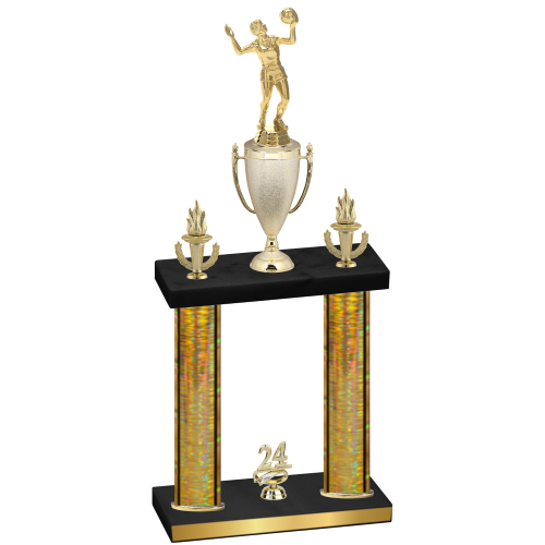 Double Gold Glacier Year Volleyball Trophy