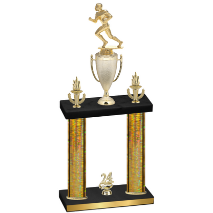 Double Gold Glacier Year Football Trophy