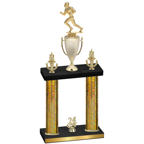 Double Gold Glacier Year Football Trophy