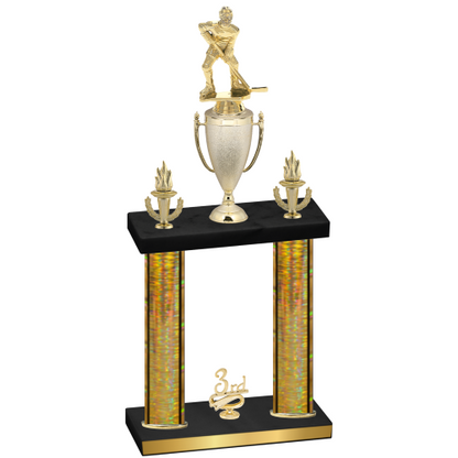 Double Gold Glacier Third Place Hockey Trophy