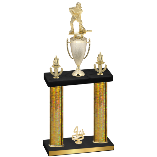 Double Gold Glacier Fourth Place Hockey Trophy
