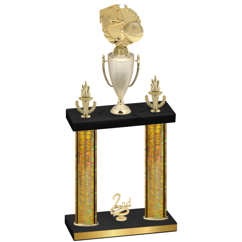 Double Gold Glacier Second Place Basketball Trophy
