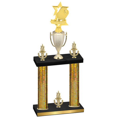 Double Gold Glacier Victory Pickleball Trophy