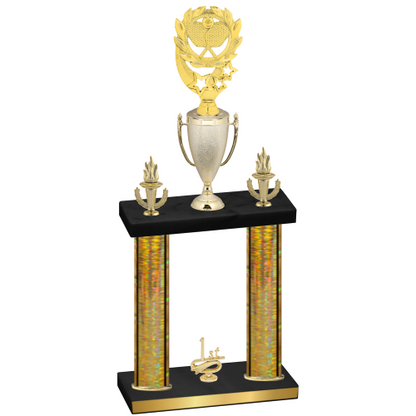 Double Gold Glacier First Place Pickleball Trophy