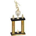 Double Gold Glacier Fourth Place Basketball Trophy