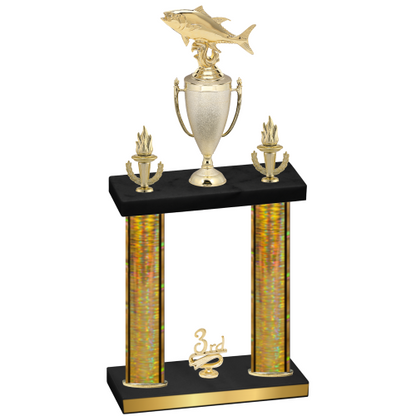 Double Gold Glacier Third Place Fishing Trophy