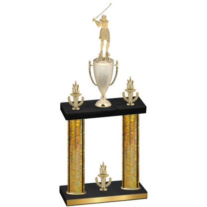Double Gold Glacier Victory Golf Trophy