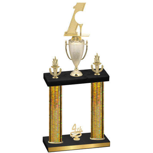 Double Gold Glacier Fourth Place Golf Trophy