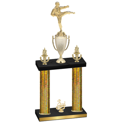 Double Gold Glacier Third Place Karate Trophy