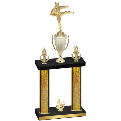 Double Gold Glacier Fourth Place Karate Trophy