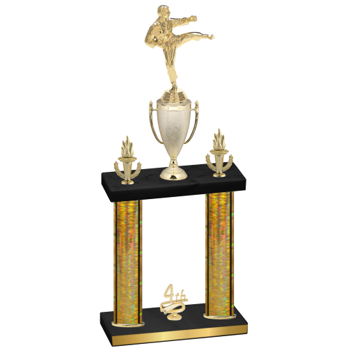 Double Gold Glacier Fourth Place Karate Trophy