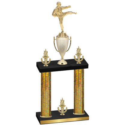 Double Gold Glacier Victory Karate Trophy