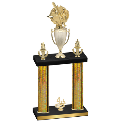 Double Gold Glacier Fourth Place Baseball Trophy