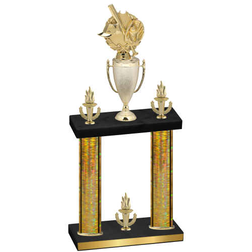 Double Gold Glacier Victory Baseball Trophy