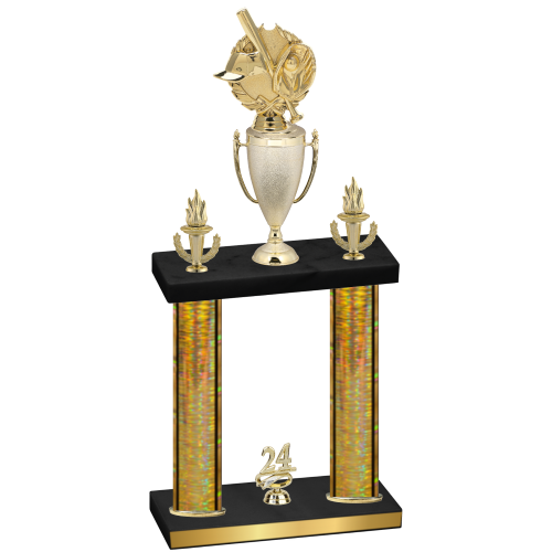 Double Gold Glacier Year Baseball Trophy