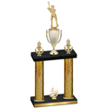 Double Gold Glacier Fourth Place Baseball Trophy