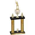 Double Gold Glacier Year Baseball Trophy