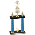 Double Blue Carbon Fiber Second Place Soccer Trophy