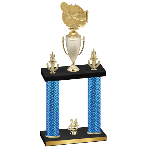 Double Blue Carbon Fiber Year Tennis Trophy