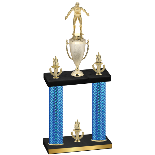 Double Blue Carbon Fiber Victory Wrestling Trophy