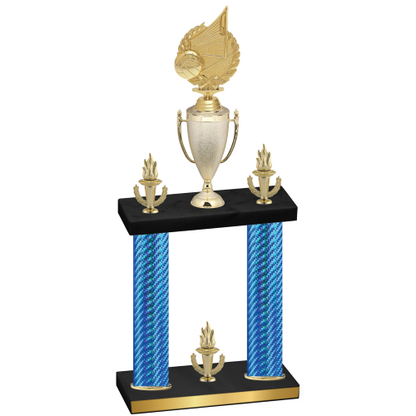 Double Blue Carbon Fiber Victory Volleyball Trophy