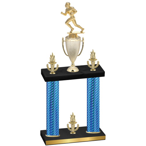 Double Blue Carbon Fiber Victory Football Trophy