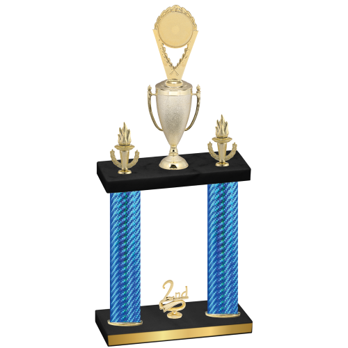 Double Blue Carbon Fiber Second Place Insert Trophy