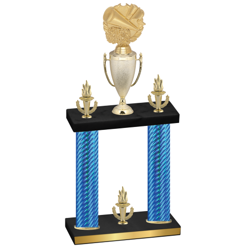 Double Blue Carbon Fiber Victory Cheerleading Trophy