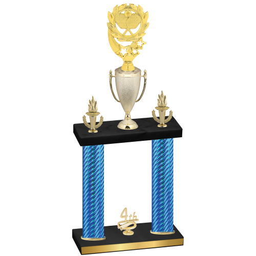 Double Blue Carbon Fiber Fourth Place Pickleball Trophy