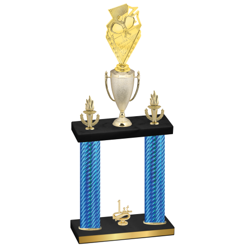 Double Blue Carbon Fiber First Place Pickleball Trophy