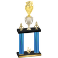 Double Blue Carbon Fiber Third Place Pickleball Trophy