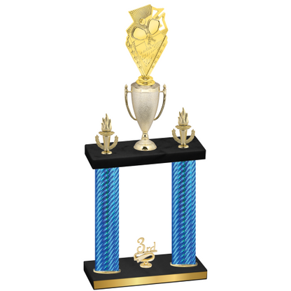Double Blue Carbon Fiber Third Place Pickleball Trophy